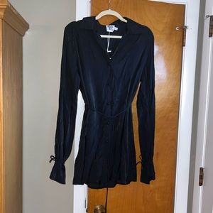 PRINCESS POLLY BUTTON UP BLACK DRESS
